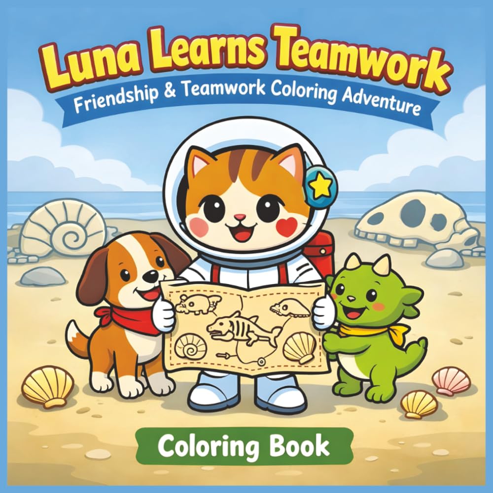 Luna Learns Teamwork: A Social Skills Coloring Book for Kids Ages 3–8 About Friendship & Teamwork