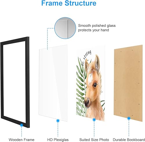 Vista 6 de Marco negro mate de 18 x 24 pulgadas, marco individual, marco para póster de 18 x 24 pulgadas, para obras de arte, rompecabezas, fotos y pósteres