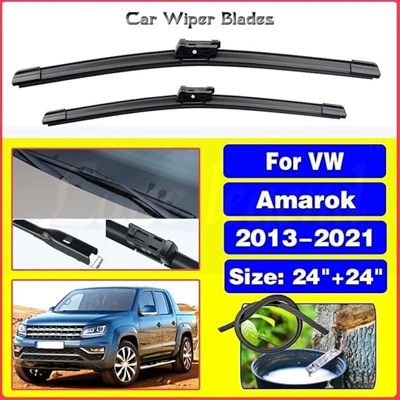 Car Wiper Front Wiper Blades Compatible with VW Amarok 2013-2021 Windshield Windscreen Window Car Rain Brushes 24''+24''