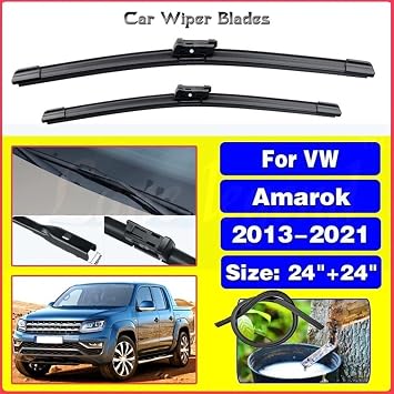 Car Wiper Front Wiper Blades Compatible with VW Amarok 2013-2021 Windshield Windscreen Window Car Rain Brushes 24''+24''
