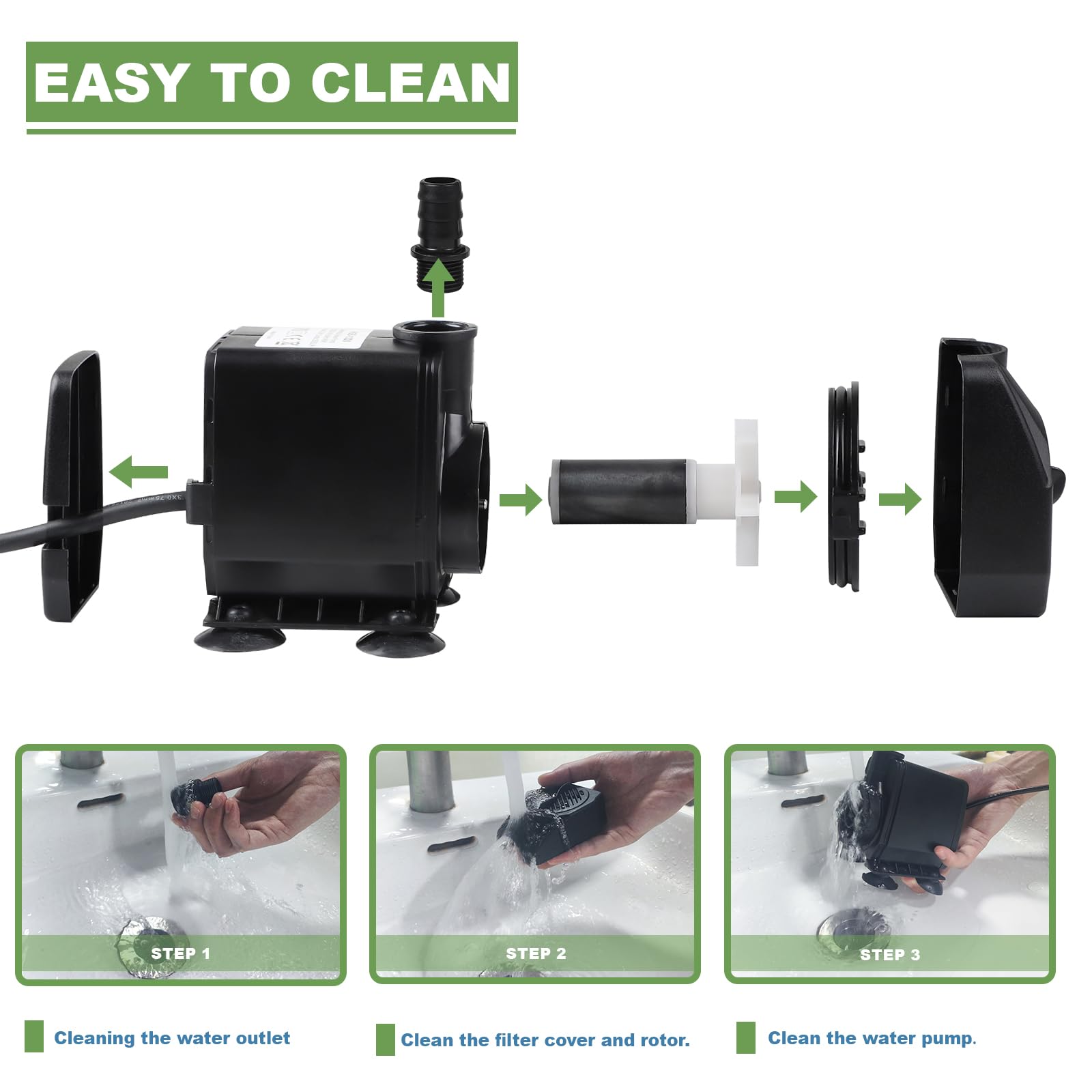 EXLECO Eco pomp 30 W max. 5000 l/u vijverfilter pomp energiebesparend tuin waterval