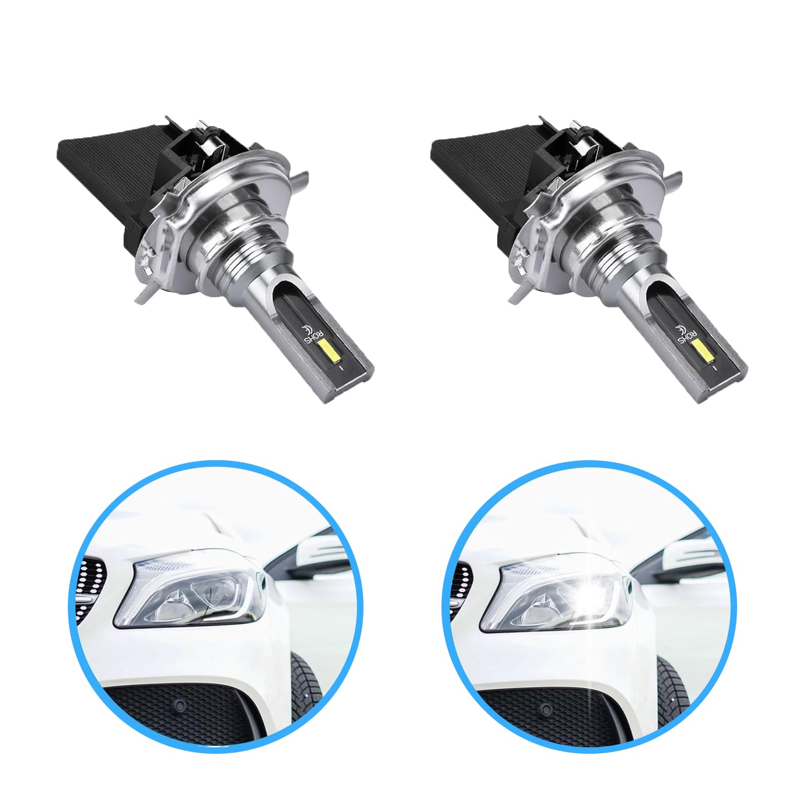 Supporti per Lampade Alogene, Fleymu 2 Pezzi Fari H7 di Ricambio 5K0941109 per Golf 6, Golf 7, MK6, MK7, Anabbaglianti Supporto Faro Compatibili con Tiguan, Touran, Sharan e Scirocco (Color : Black)