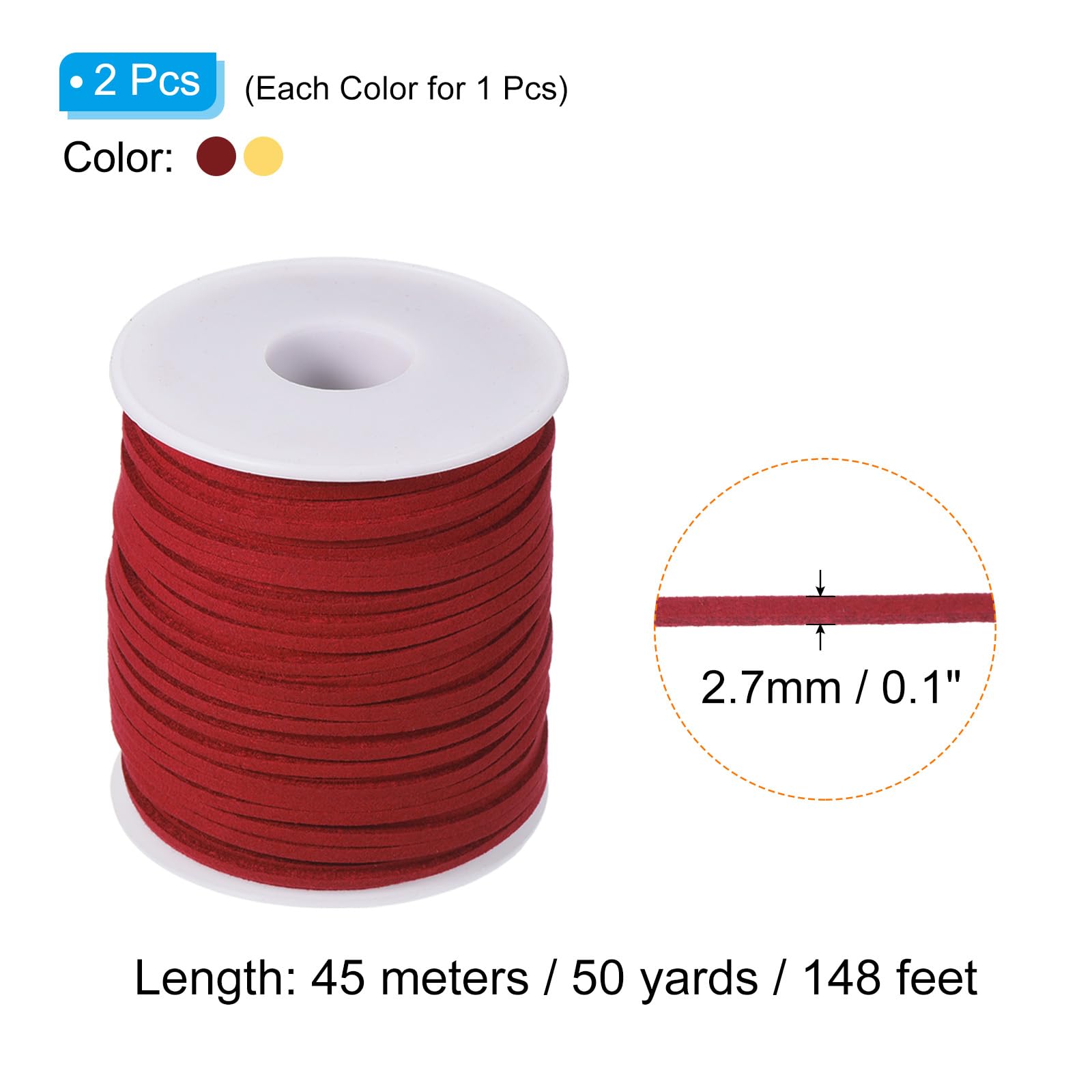 PATIKIL 2.7mm 49 Yard Suede Cord with Roll Spool - Image 2
