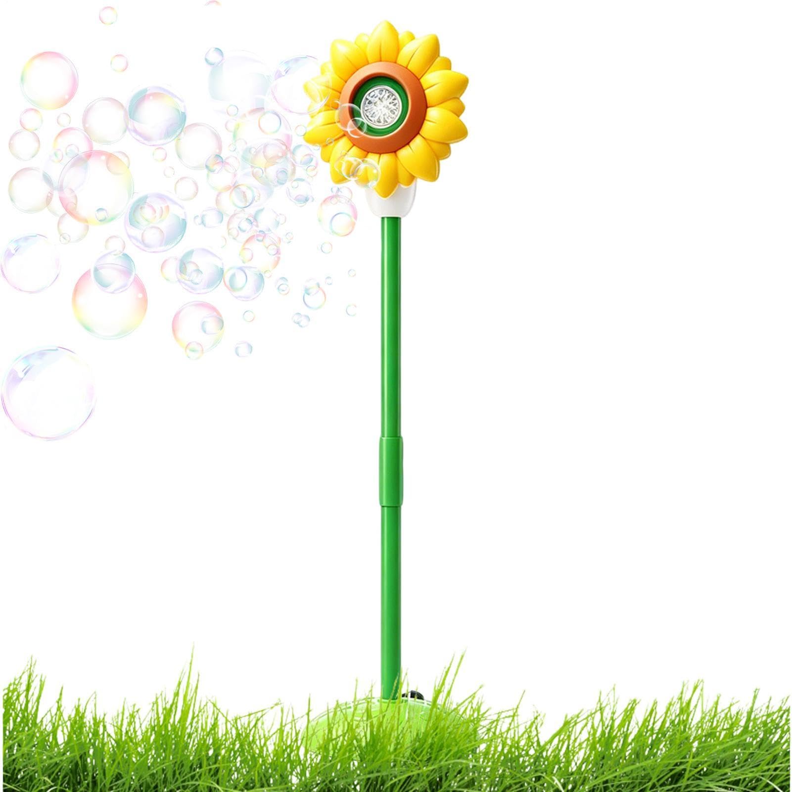 Base para Burbujas Juguete Sopladora de Pompas Farola Girasol con Música