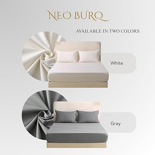 Miniatura 6 de Sábana bajera ajustable de 400 hilos, certificado GOTS, orgánico, 88% algodón y 12% fibra de plata, kit de sábanas de puesta a tierra tamaño King