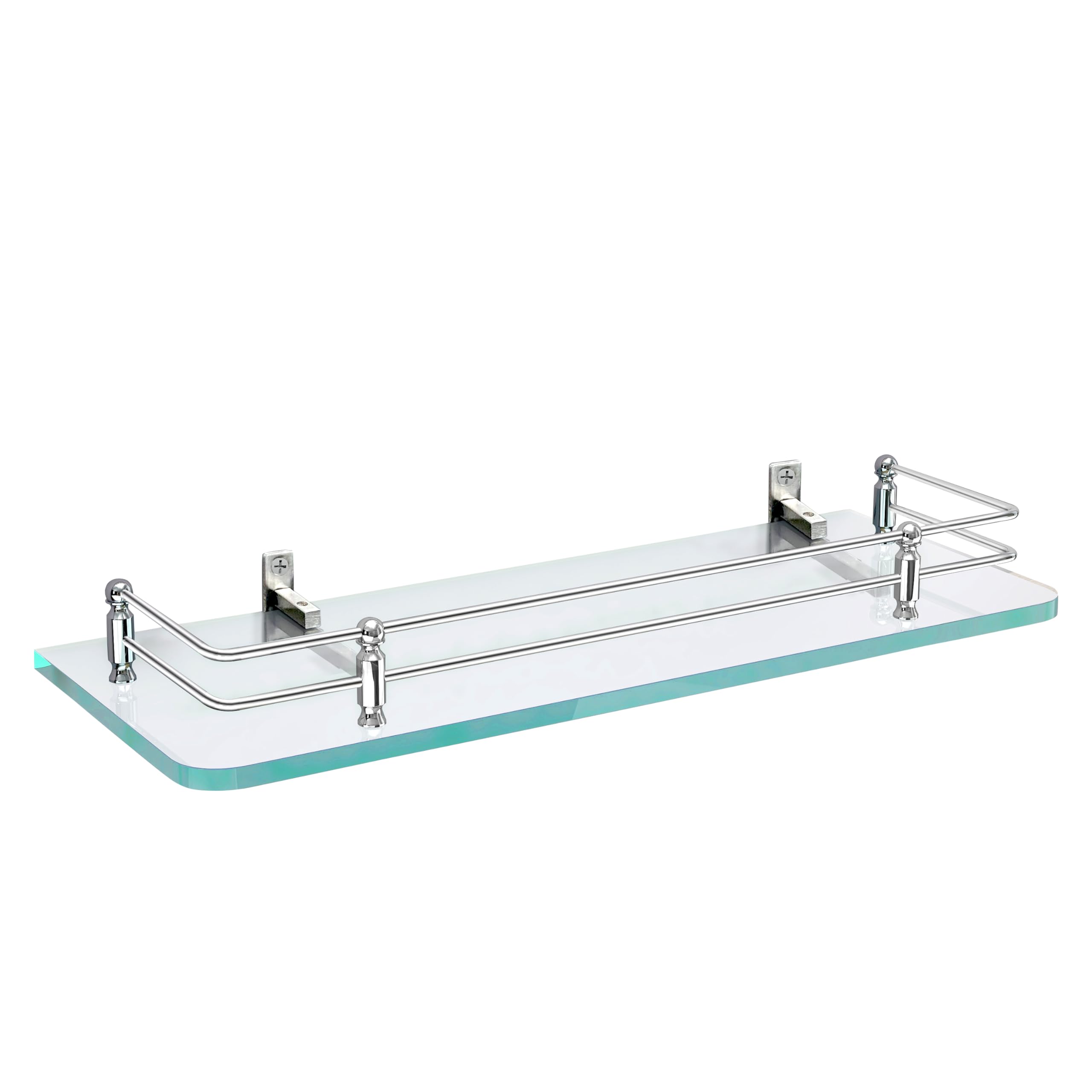 Planet Deluxe Glass Shelf for Bathroom/Living Room/Wall Shelf/Glass Rack/Kitchen Storage Shelf/Bathroom Accessories (Pack of 1)(Transparent,12x6 Inches)