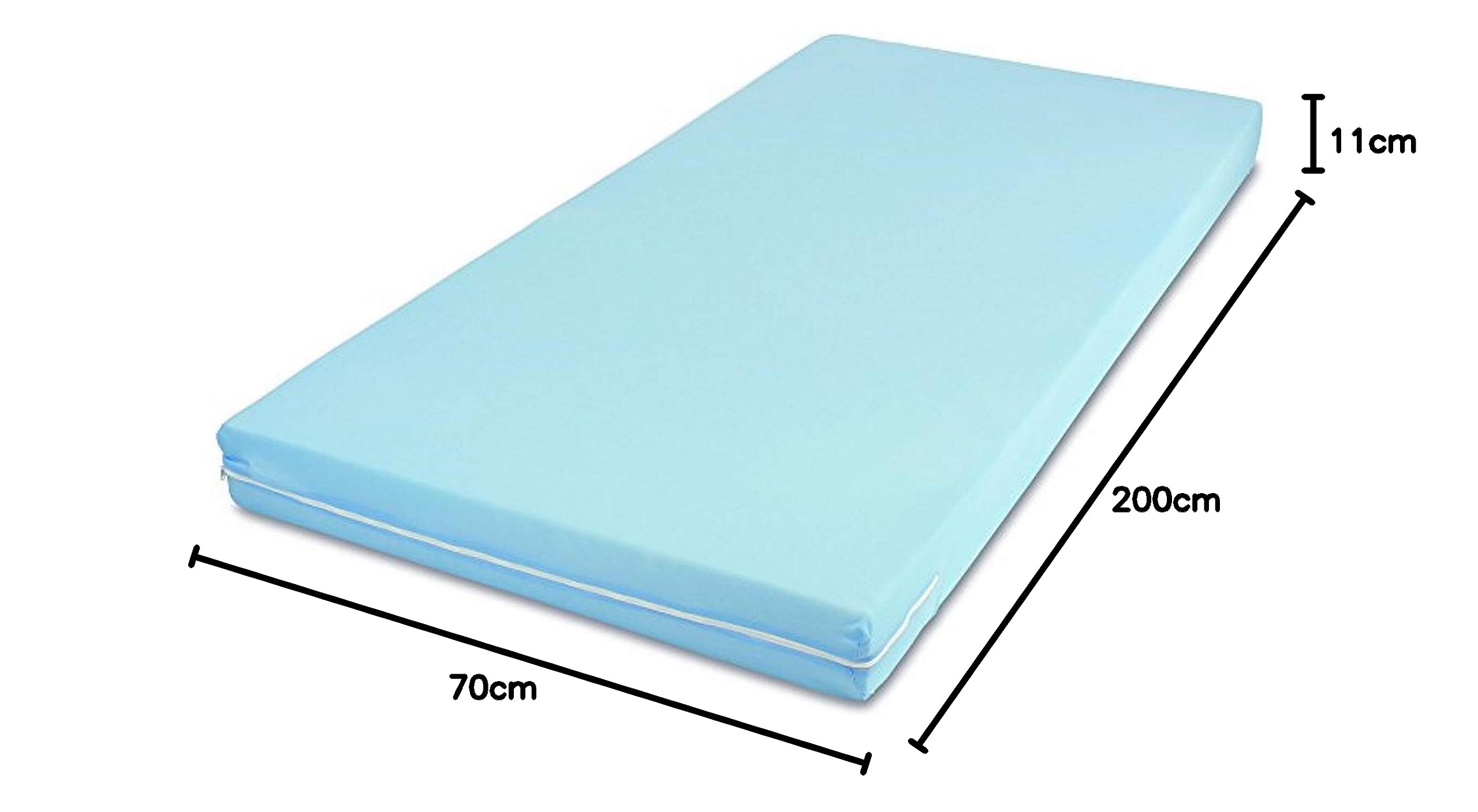 MSS e.K. Roll-Matratze Easy Active 200x70x11 cm H3 Bezug Blau Schaumstoff