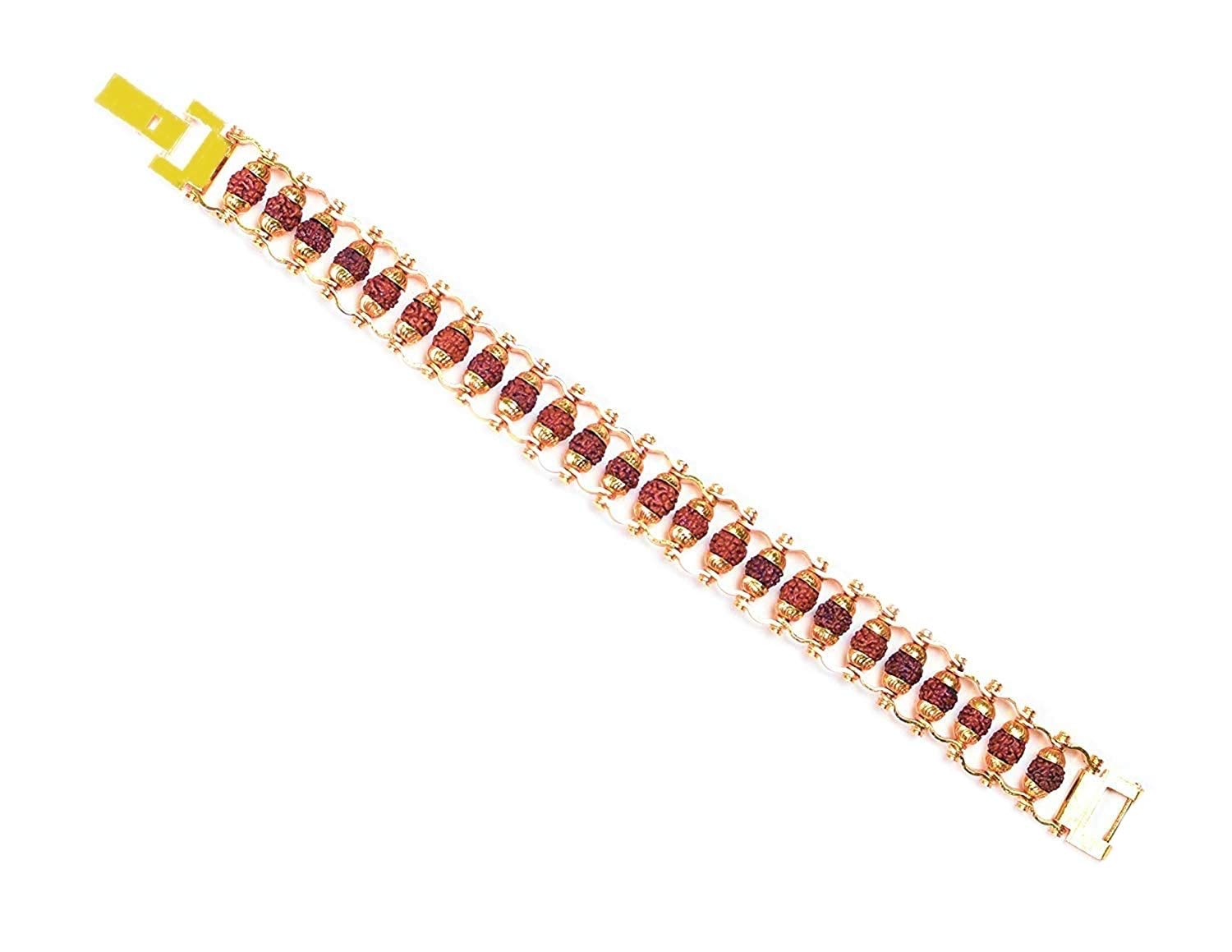 RUDRADIVINE Golden Metal Bracelet with Real 5 Mukhi Rudraksha Rakhi for Men (B07VSTLQ7J) Amazon Price History, Amazon Price Tracker