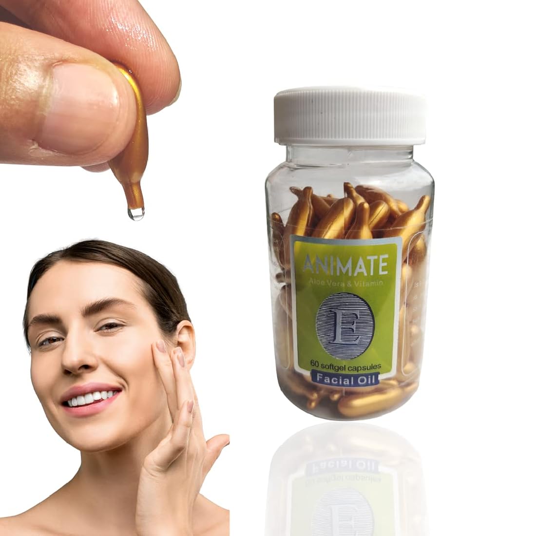 LANELLIE Vitamin E Skin oil capsules, Anti Wrinkle Serum, Reducing Fine