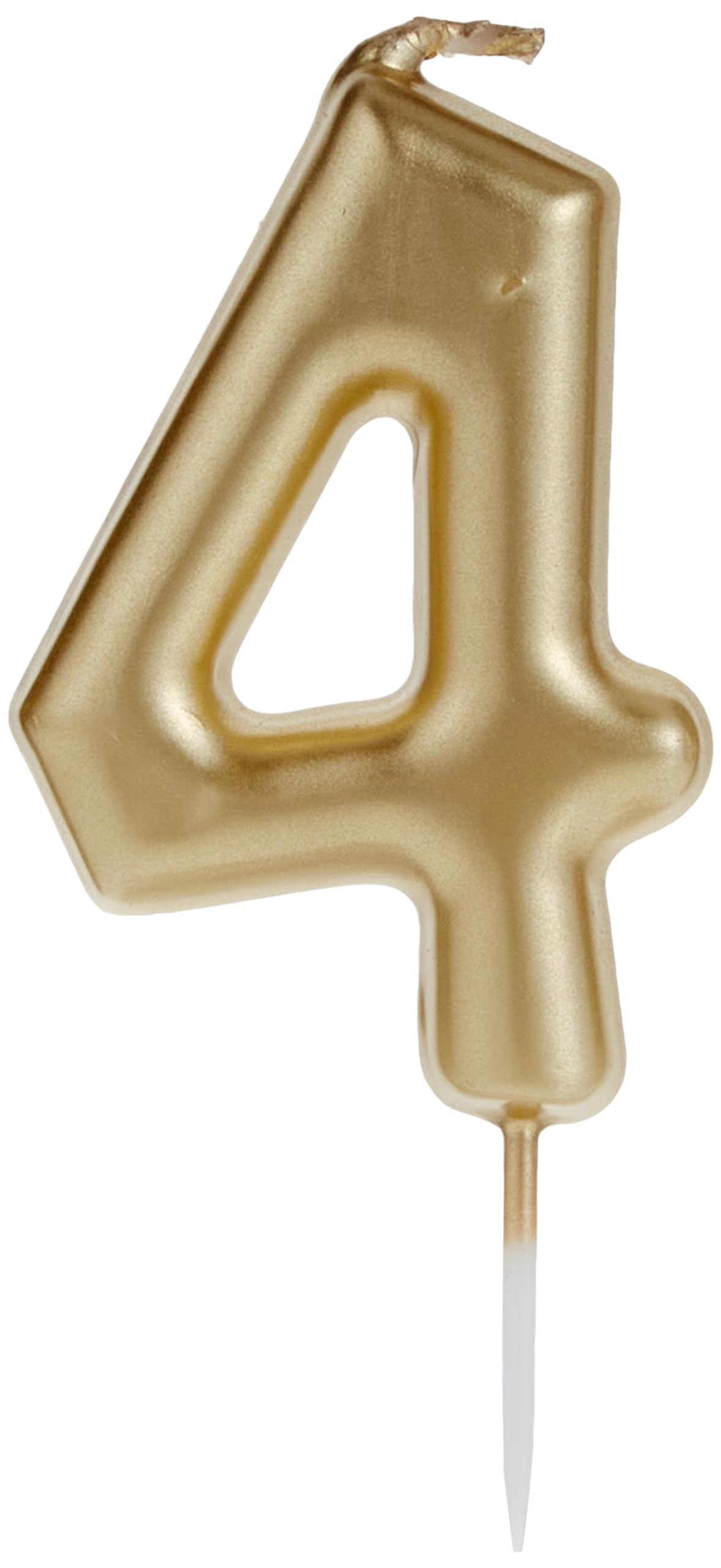 Gold Number '4' Candle