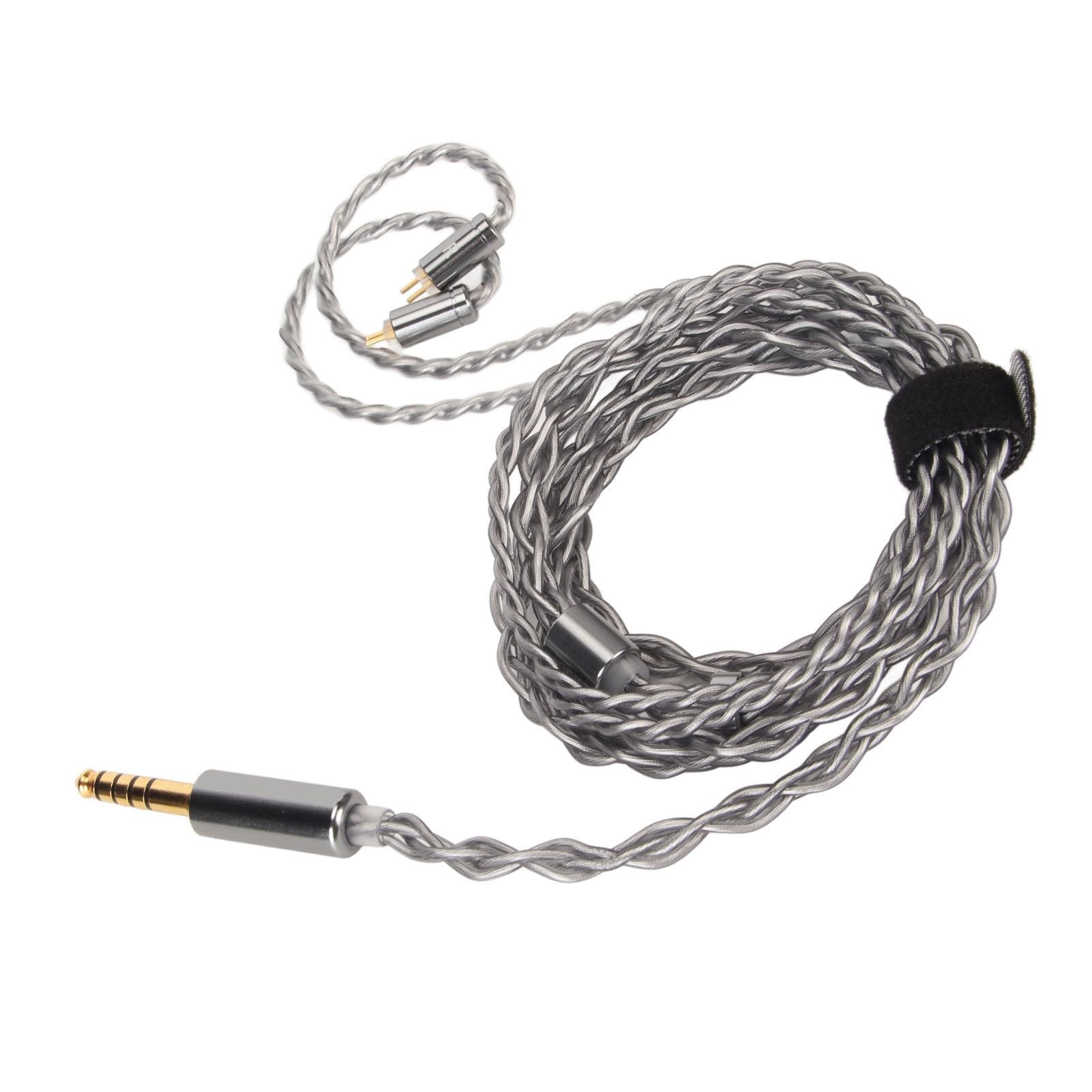Câble D'écouteurs en Cuivre plaqué Argent Fait à la Main, Son Clair pour BQEYZ Rime, Câble en Cuivre Monocristallin à 2 Broches de 0,78 Mm, 3,94 Pieds pour Audiophiles (4,4 mm)