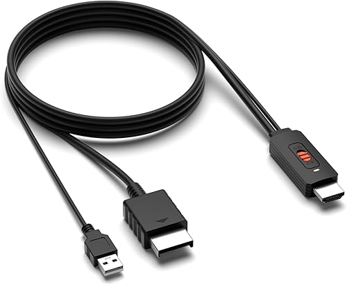 Miniatura 32 de 4 AV a HDMI, 1080P/720P 4 vías RCA compuesto CVBS AV Switch a HDMI convertidor adaptador compatible 4:3/16:9 conmutación, para Sega Xbox PS1 PS2 PS3