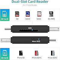 Vista 3 de Vanja adaptador tipo C micro USB y USB 2.0, lector portátil de tarjeta de memoria para tarjetas SDXC, SDHC, SD, MMC, RS-MMC, Micro SDXC, Micro SD