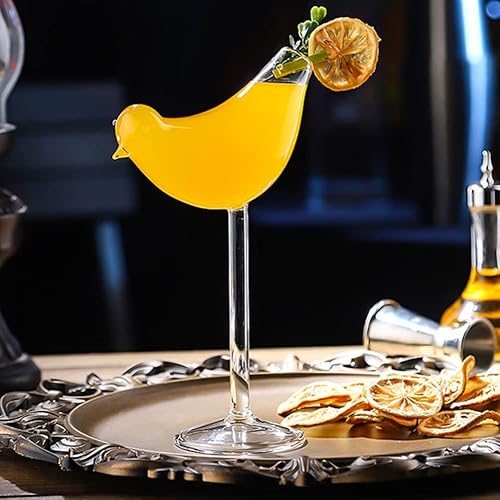 Miniatura 2 de Yardwe Vasos de vidrio 4 piezas de cóctel de pájaros, vasos de vidrio transparente, copas de vidrio para whisky, margarita, aperitivo, bar, bar,