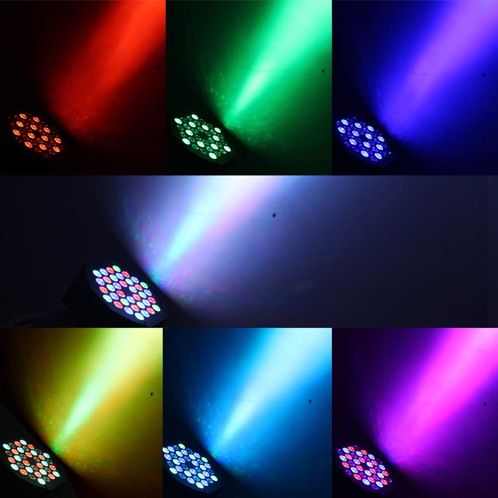 KOOT DJ Party Lights - 36 Pcs RGB Sound Activated 7 Channel Stage Light with Remote and DMX512 Controller for Disco, Wedding, Church, Bar