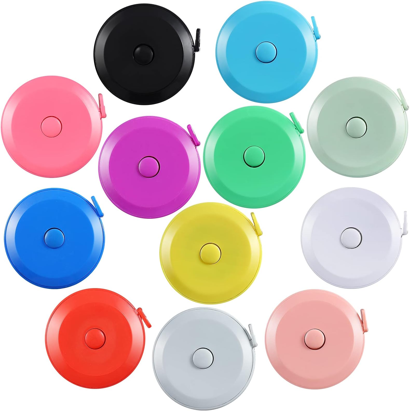 Soft Retractable Measuring Tape Double-Scale 60-Inch/150cm for Body Measuring Metric Tape Measure Sewing Craft Cloth Tape Measure Tailor Cloth Knitting Home Craft Measurements (12 Colors)