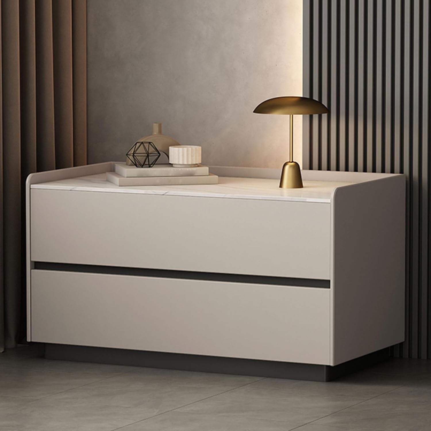 Night stand with drawers ，wood nightstand ，nightstand with drawers ，2 drawer nightstand ，bedroom nightstand ，night stands for bedrooms ，Suitable for living room, bedroom, kitchen ( Color : Cream , Siz