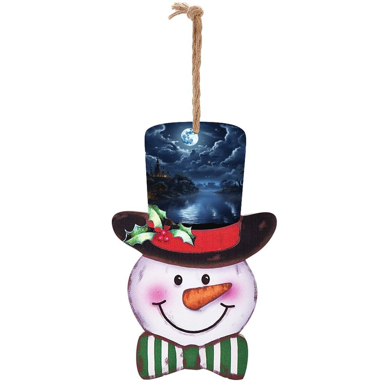 Bonhomme de neige de vacances en plaque de bois pour sublimer votre entrée