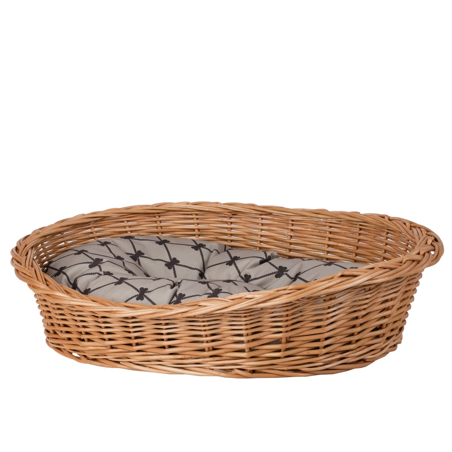 Cestino per cani in vimini di colore naturale, cestino per animali domestici (beige, 95 x 72 H27)