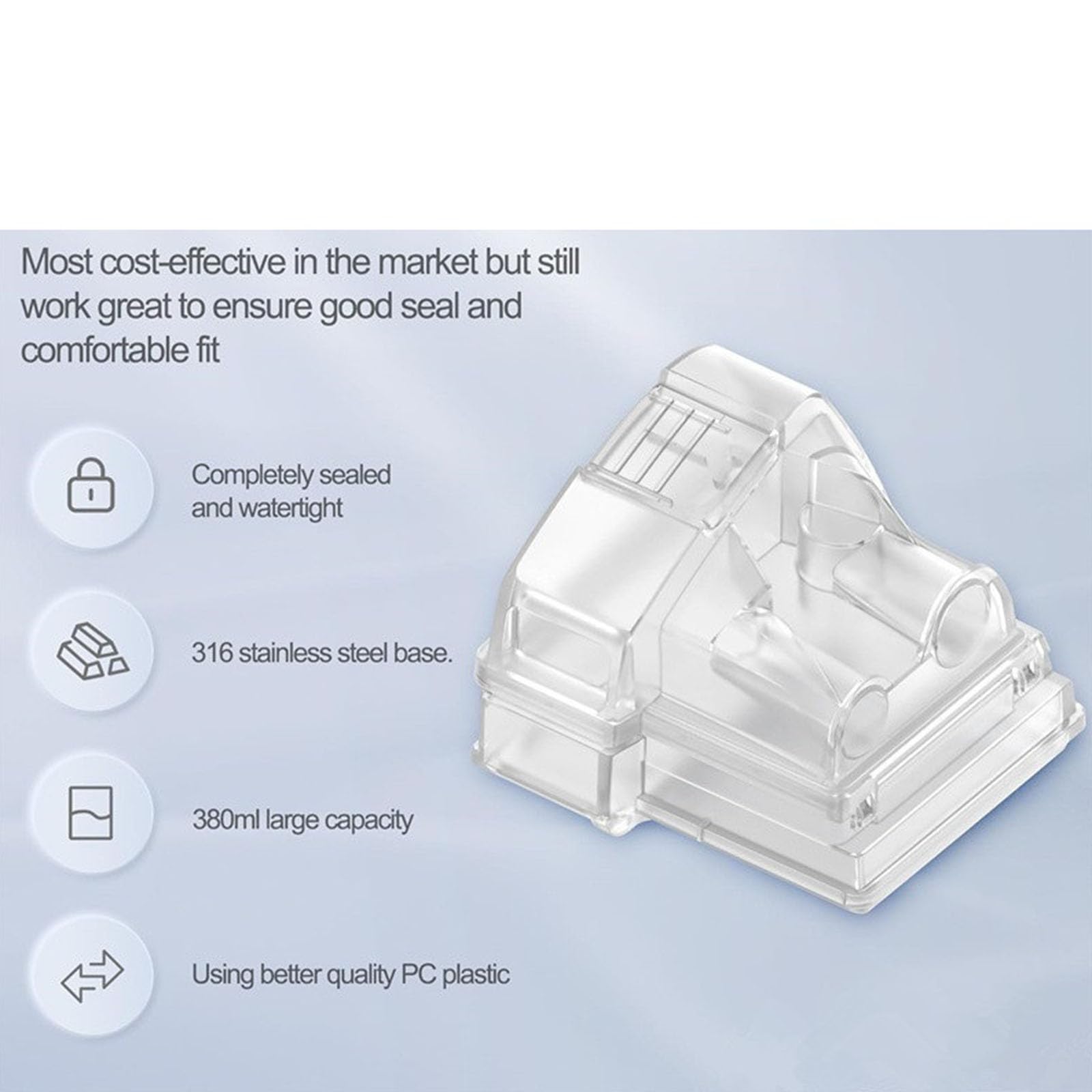 Llene la cámara de agua del humidificador con filtros