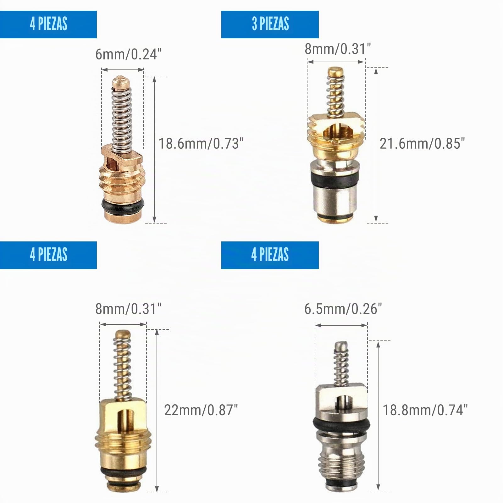 Obus Aire Acondicionado, 102Pcs A/C Válvula Núcleo R12 R134A, Kit Sello Núcleo Válvula Aire Acondicionado Automóvil, para Coche