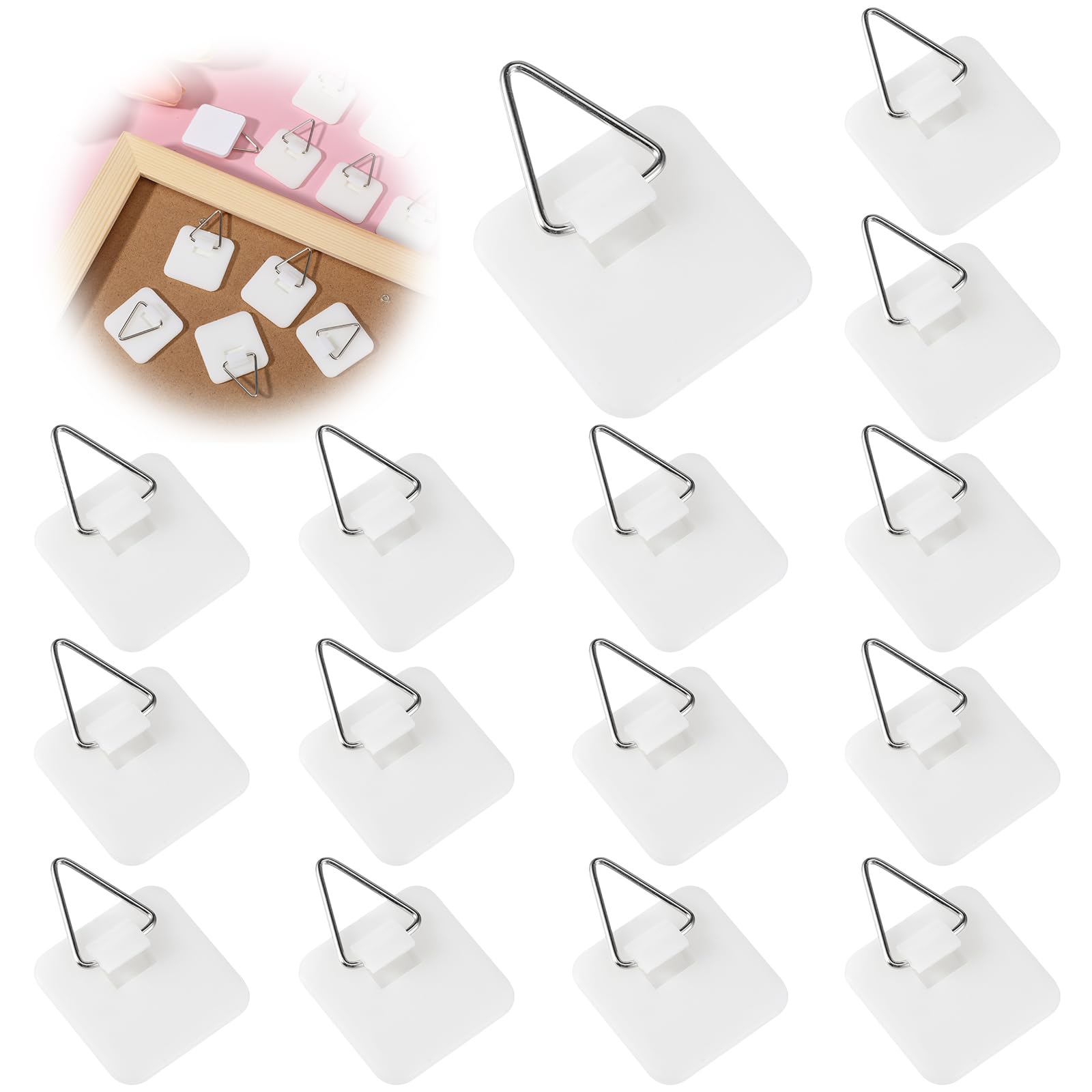 Crochets adhésifs sans dommages lot de 15, cintres muraux en mousse sans clous pour décoration photo salle de bain
