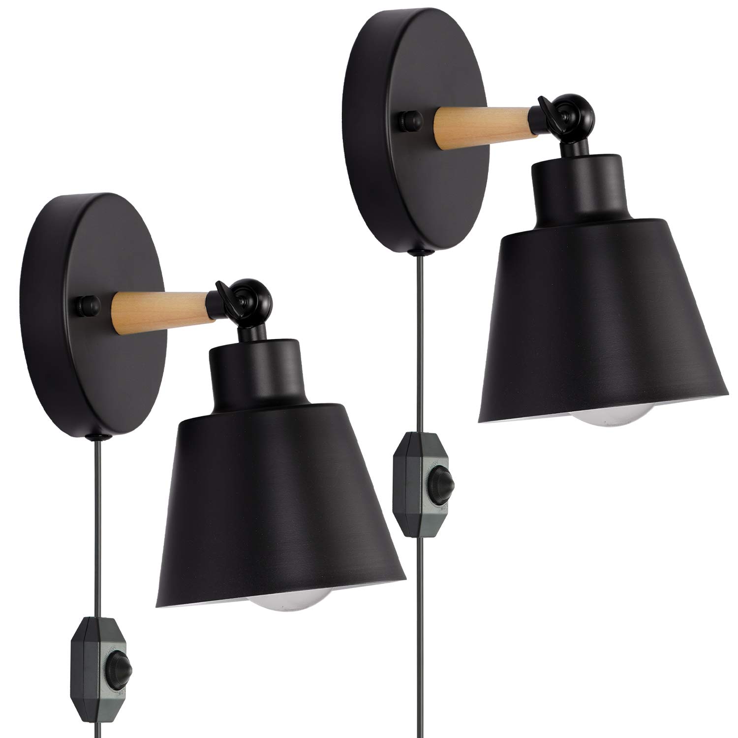 Buy Larkar Dimmable Plug in Wall Sconce 2Pack UL Wall Lights Fixtures