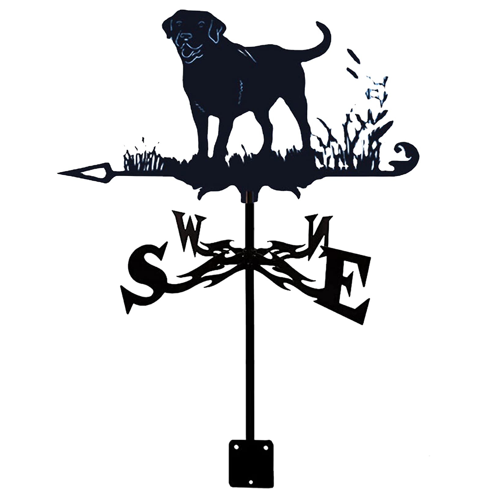 Animal Metal Weathervane, Vintage Weather Vane Cast Iron Wind Direction Indicator for Outdoor Garden Roof Paddock Decoration Weather Vane (Labrador)