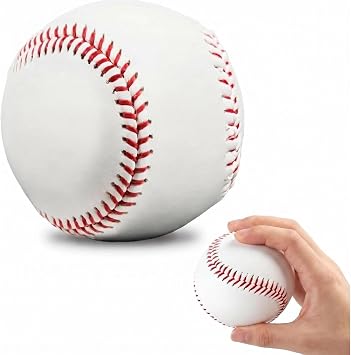 2 Pack Base Ball Standard Hard Leather 9 Inch Baseball Practice Rubber Leather Base Ball for Outdoor Sports Training for Adult