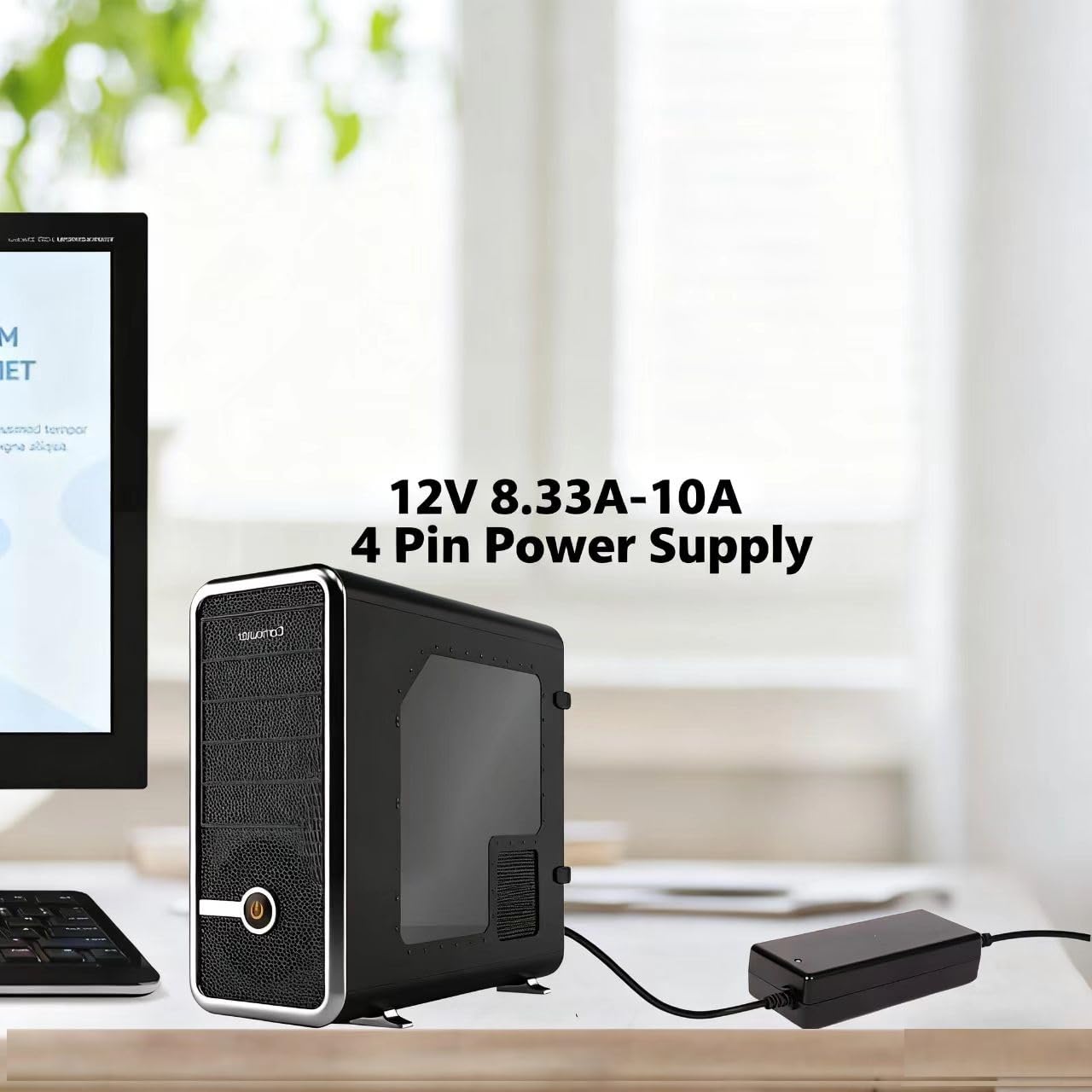 DC12V 8.33A - 10A Adaptateur secteur 4 broches pour Synology Disk Station 4-Bay DS410 DS416 DS418 DS918+ DS923+ DS410j DS411 DS411J DS412 DiskStation Network Storage NAS Server 12V 120W alimentation