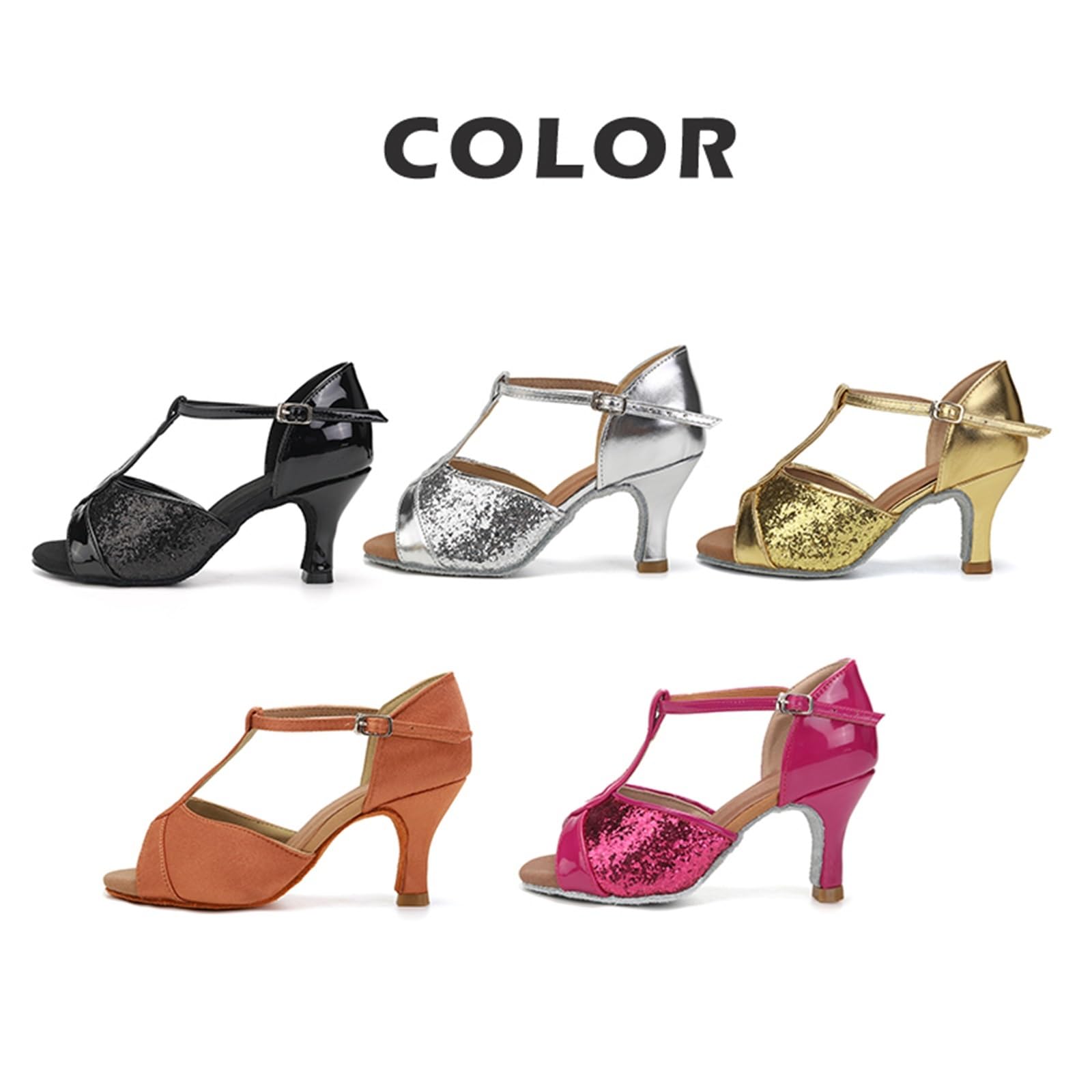 Lateinische Tanzschuhe für Frauen Frauen Tanzschuhe for Tanzen Frau/Mädchen/Damen Ballsaal Latin Moderne Tango Salsa Ferse Tanzschuhe Ausbildung Sandale(7cm Silver,34 (22cm))