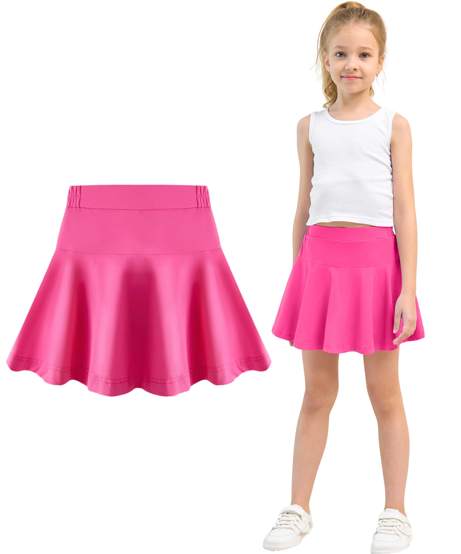 Toddler Skirt Little Girls Athletic Uniform Skorts Golf Outfit Cheer Tennis Skirts with Shorts