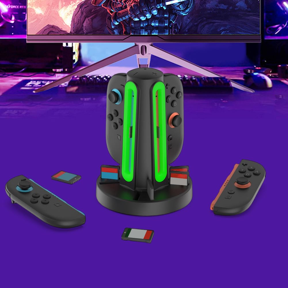 Caricabatterie magnetico 4 in 1 per Switch 2 Stazione di Ricarica per Controller Switch 2 Supporto di Ricarica Rapida