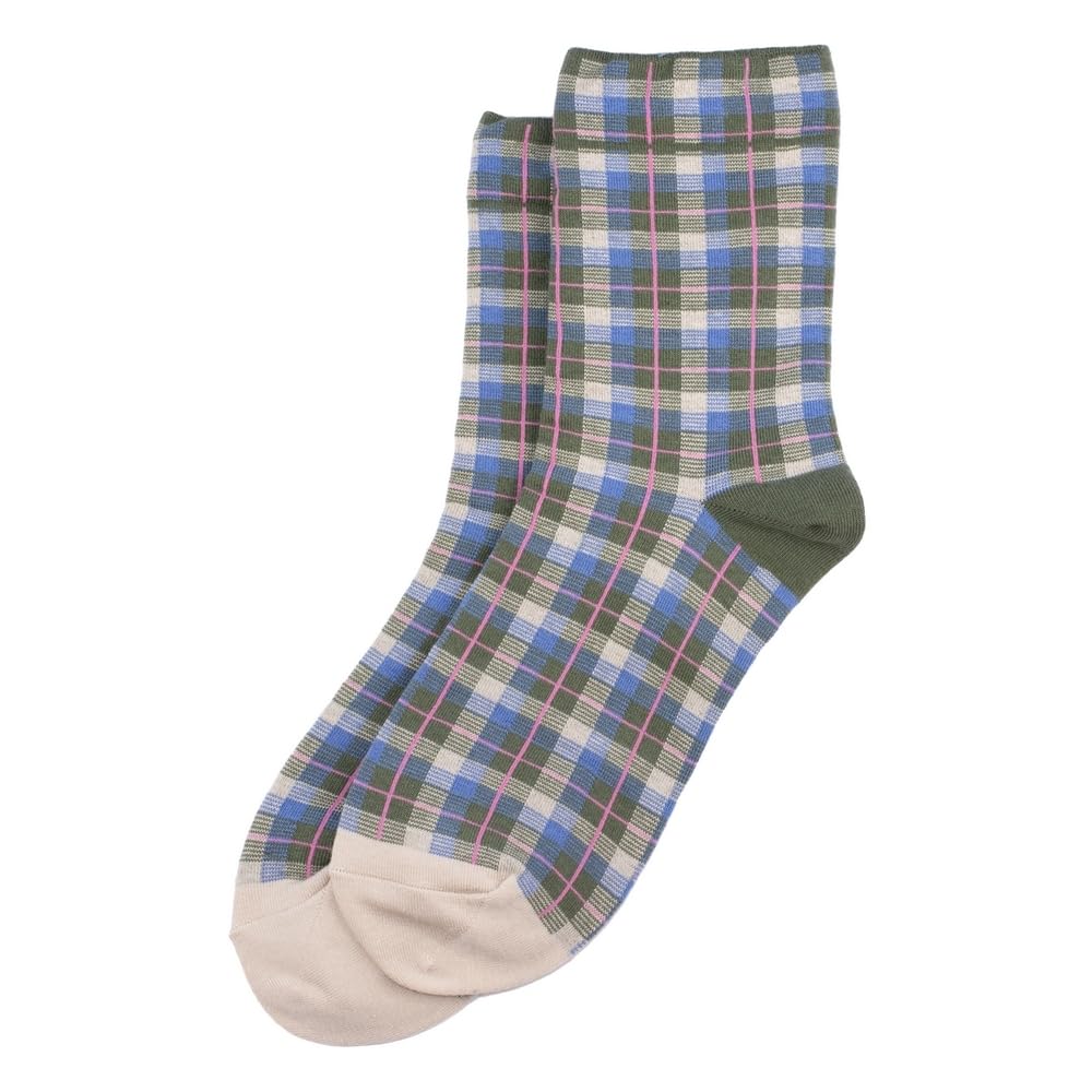 Joe Cool Green Socks Cotton & Spandex Tartan Checkers By
