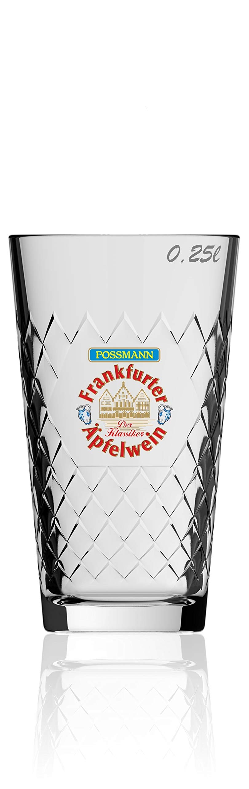 Possmann 6 Gläser Apfelwein Glas Gegripptes 0,25 ltr.