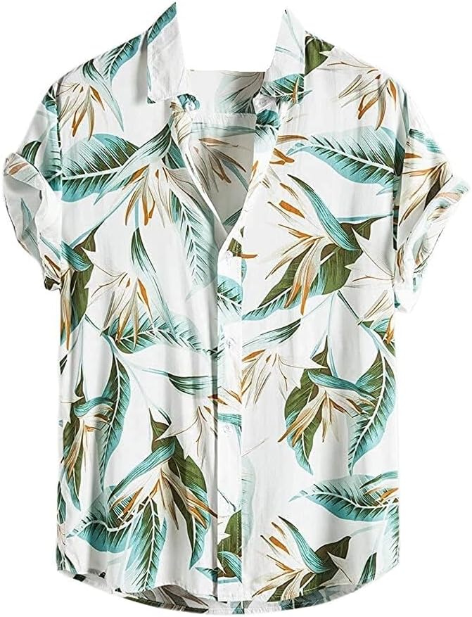 Men's Casual Rayon Relaxed Fit Shirt Button Down Summer Shirts for Men | Stylish Printed | Short Sleeve | Trendy (Available in Plus Size)
