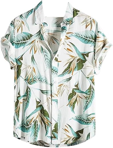 Leriya Fashion Men's Casual Rayon Relaxed Fit Shirt Button Down Summer Shirts for Men | Stylish Printed | Short Sleeve | T...