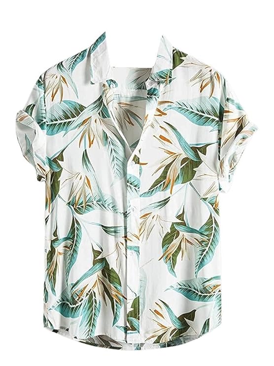Men’s printed rayon short sleeve casual shopsy shirt