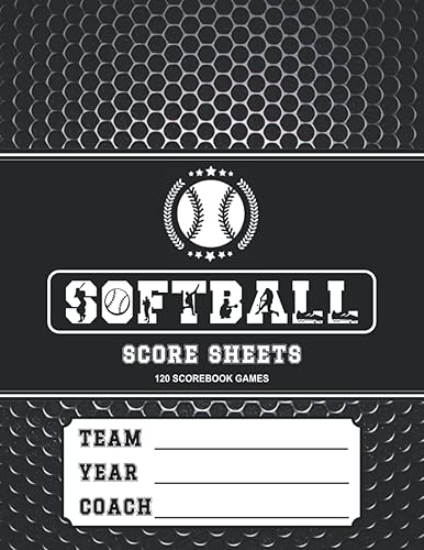 Softball Score Sheet book : Large print softball scorebook 120 games, 12 players: Scorekeeping Journal Log Book (Size 8.5"x11")