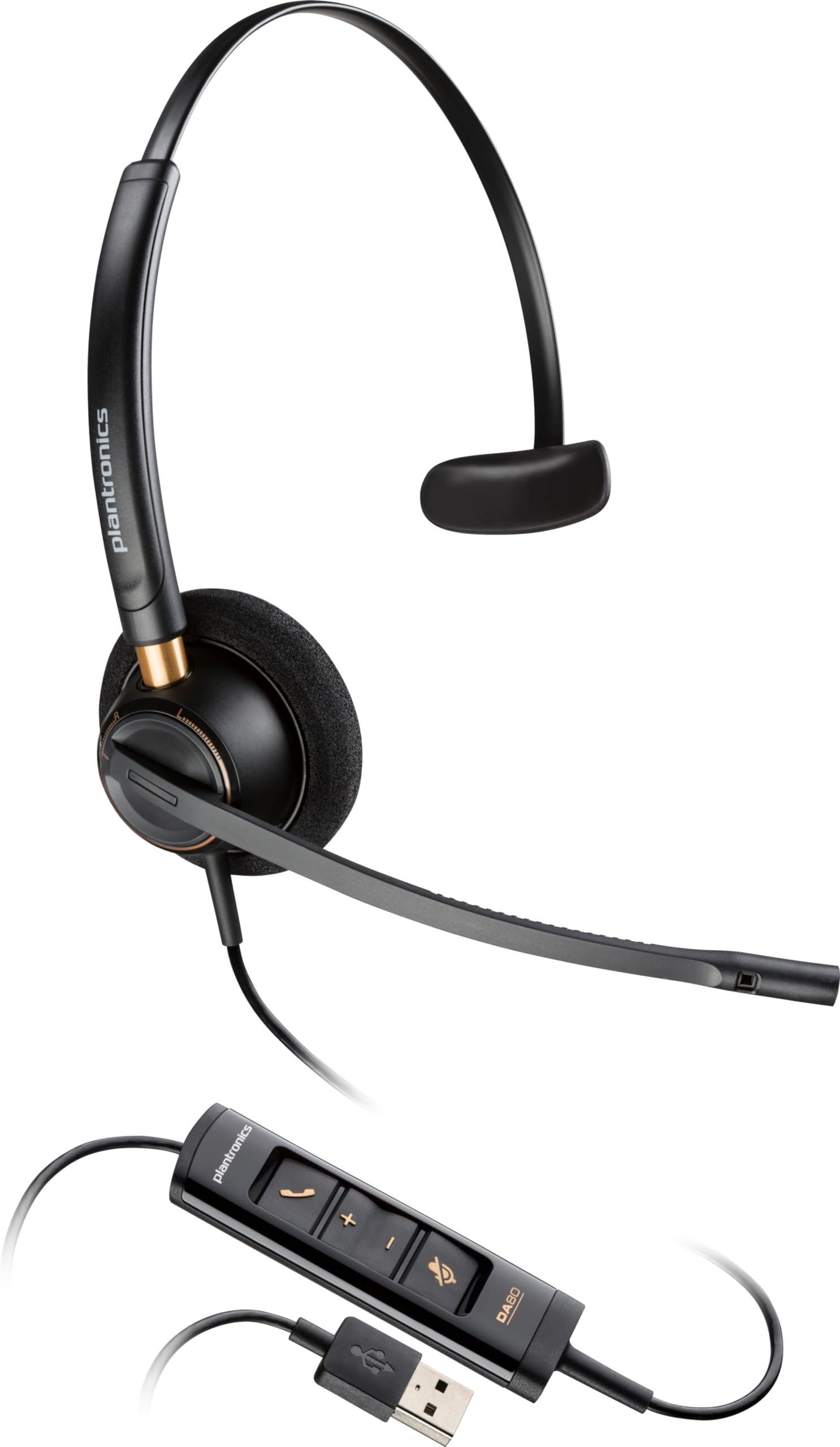 Cuffie Poly (Plantronics) EncorePro 515-M Con USB-A E USB-C – Ottimizzate Per Microsoft Teams, Auricolare Mono Con Pulsanti Per Chiamate, Per Call Center E Ufficio - 3