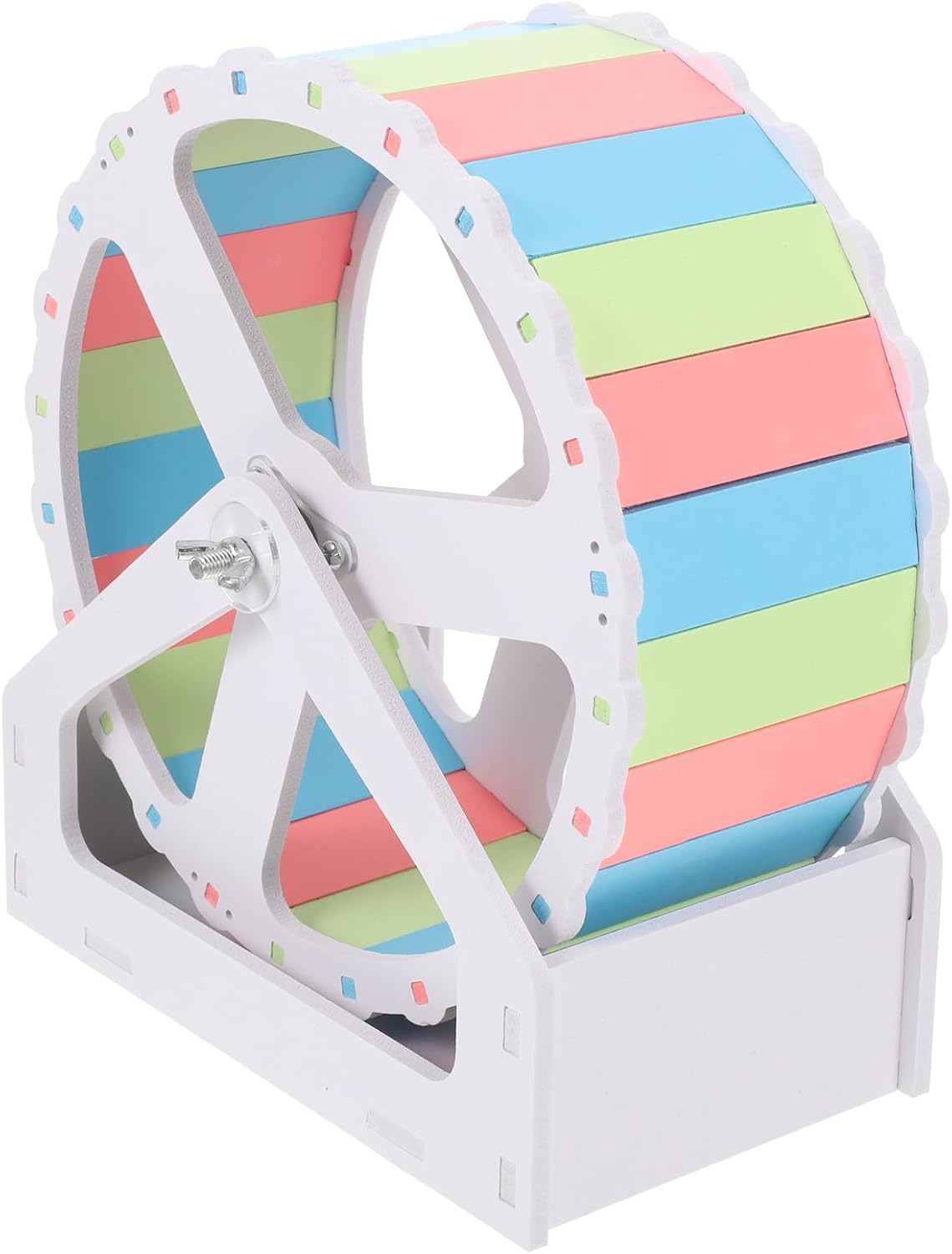 ibasenice Silent Hamster Exercise Wheel with Stand, 21cm Large Running Wheel for Hamsters, Gerbils, Chinchillas – Quiet Pet Spinner for Small Animals