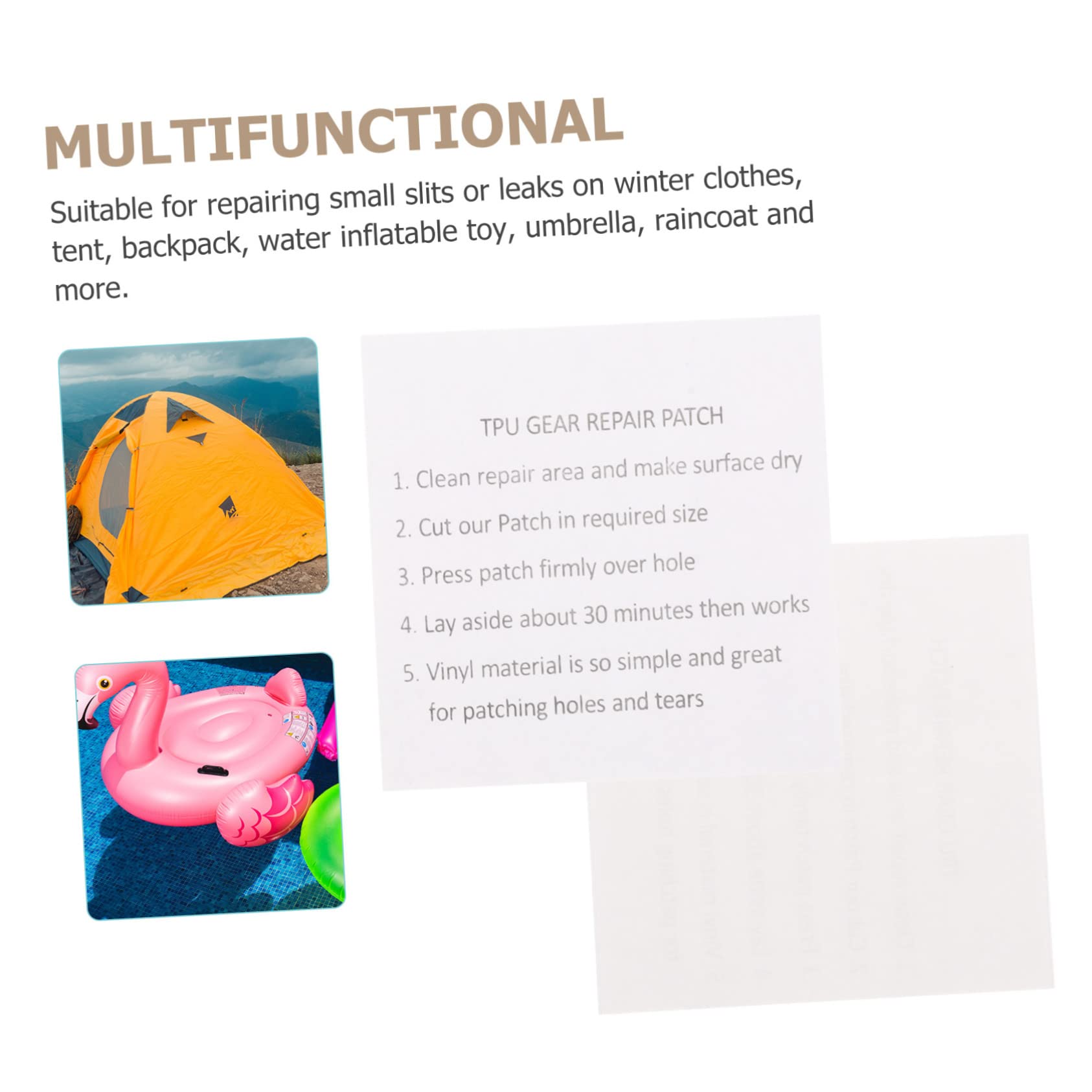 NUOBESTY 100stücke Teiliges Tpu Reparaturset Für Aufblasbare Produkte Selbstklebende Wasserdichte Flicken Für Zelte Schwimmringe Boote Und Mehr Temperaturbeständig Und Langlebig
