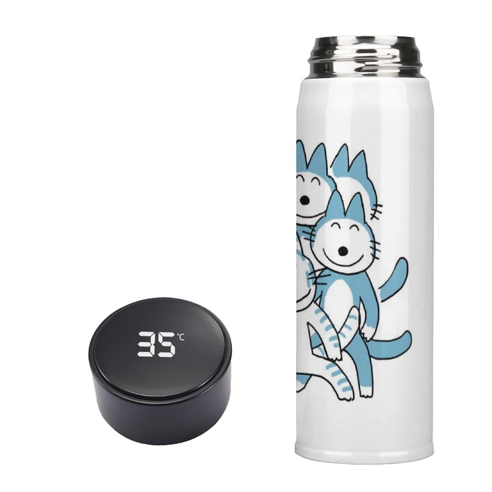 Amazon | 11ぴきのねこ 水筒 軽量 保温 直飲み 温度表示 誕生日 魔法瓶