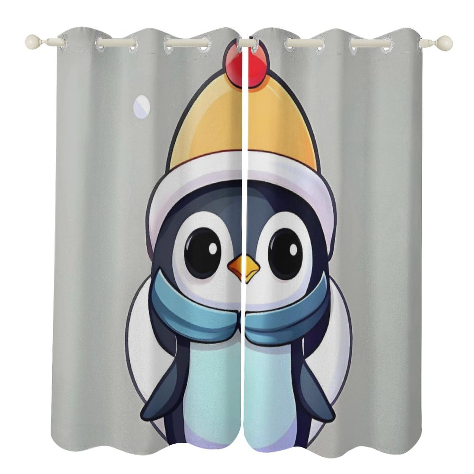 Rideaux occultants pingouin 132x183cm isolants thermiques