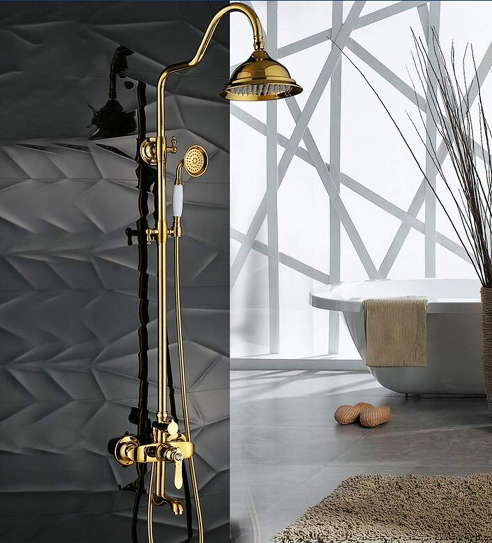 Ensemble de douche Atique or pour une salle de bain rétro chaleureuse