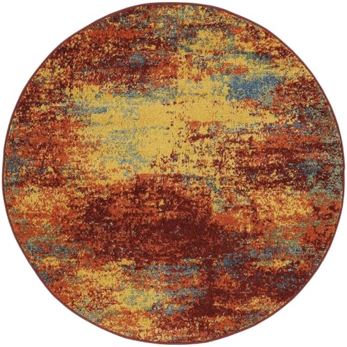 Tapete redondo Nourison Home Essentials Flame 4' miniatura 5