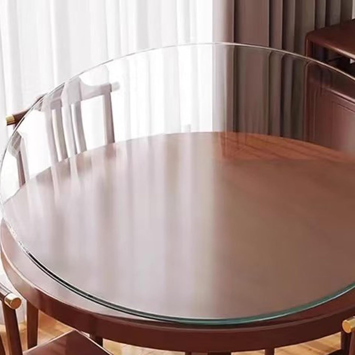Tempered Glass Top, 50cm-52cm-65cm-75cm-78cm, Round Clear Tempered Glass Table Top, Beveled Polished Edge, Bevel Premium Round Circular Plate Glass(100cm(39IN))