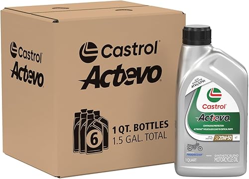 Miniatura 7 de Castrol Actevo 4T 20W-50 - Aceite de mezcla sintética para motocicleta, 1 galón, paquete de 3