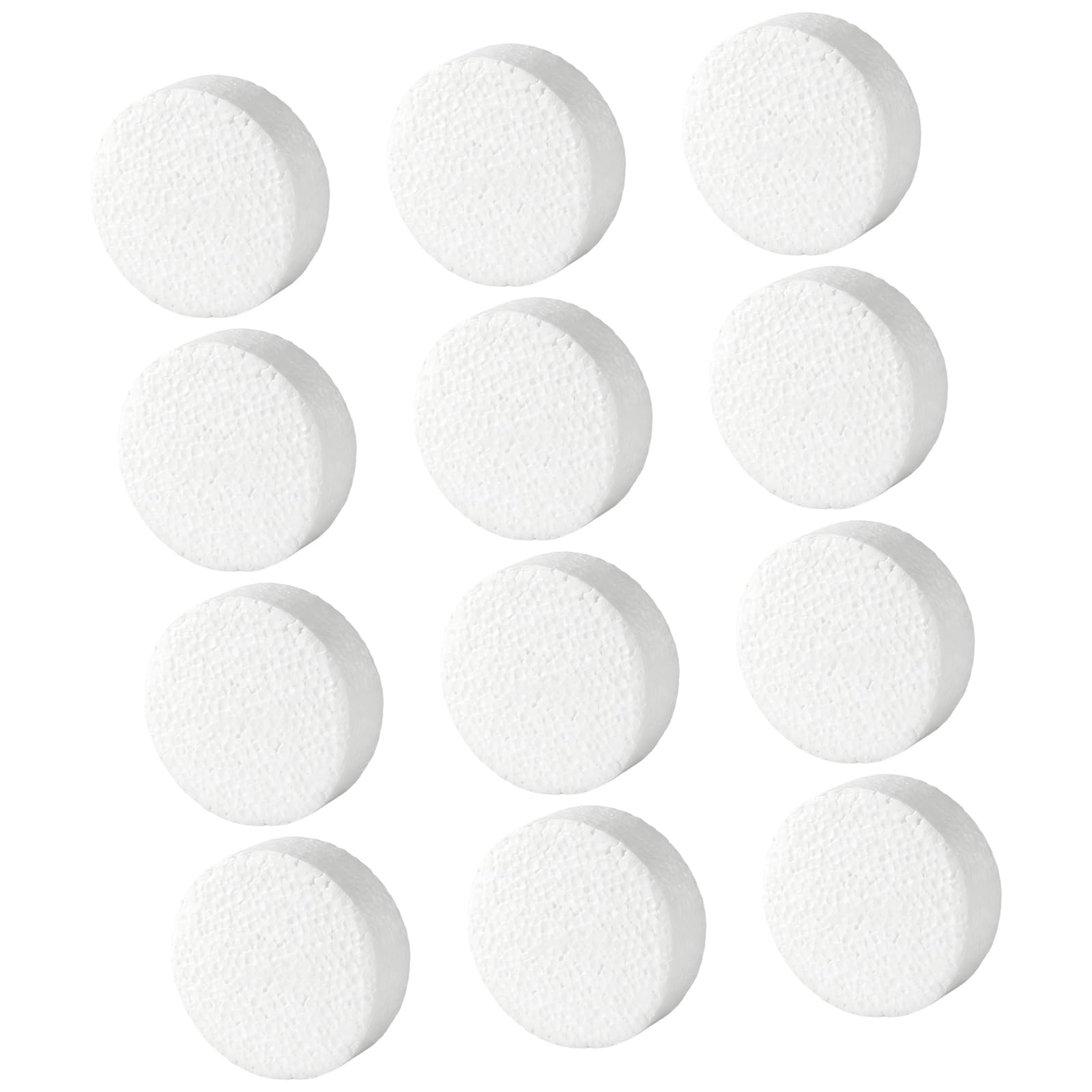 Tsophreniq 12Pcs 3Inch Polystyrene Foam Disks White Foam Circles for Art Painting Kids Birthday Supplies and School Art Project Spume Disks