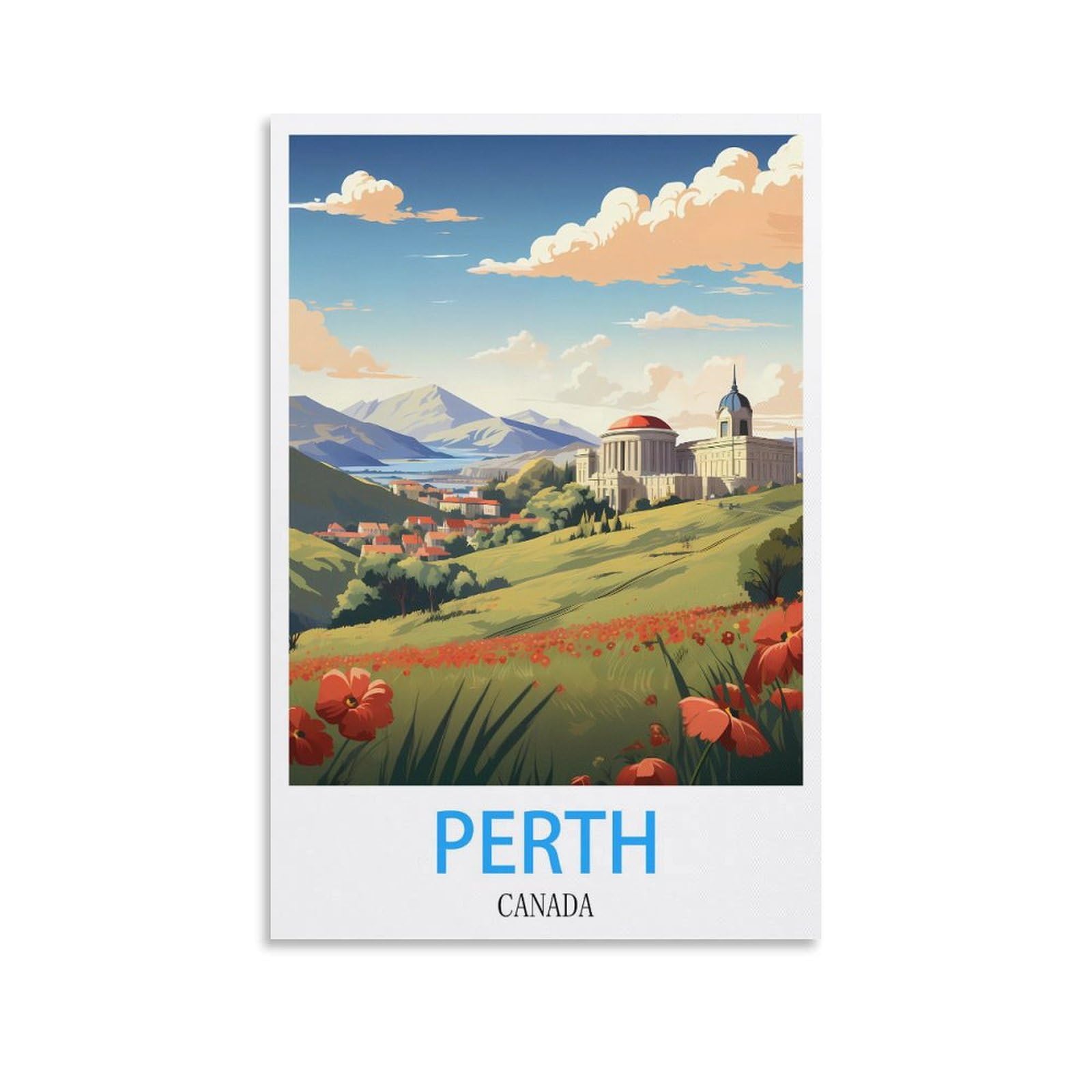 Metal Tin Sign,Perth Canada,Metal Wall Decorative Tin Signs for Home Kitchen Bar Coffee Shop Club Orchard Decoration 30x30cm